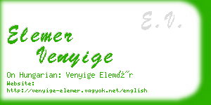 elemer venyige business card